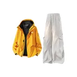 3-в-1 Комплект Одежды (Желтая Ветровка + Бежево-Серые Штаны)