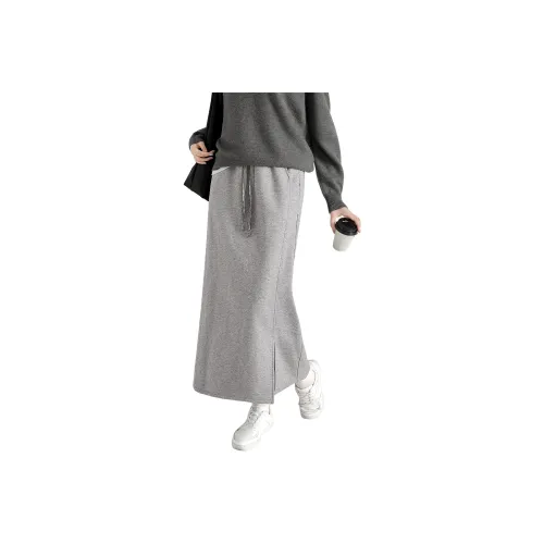 TOUCH Повседневный Длинный Юбка Женская Светло-Серый