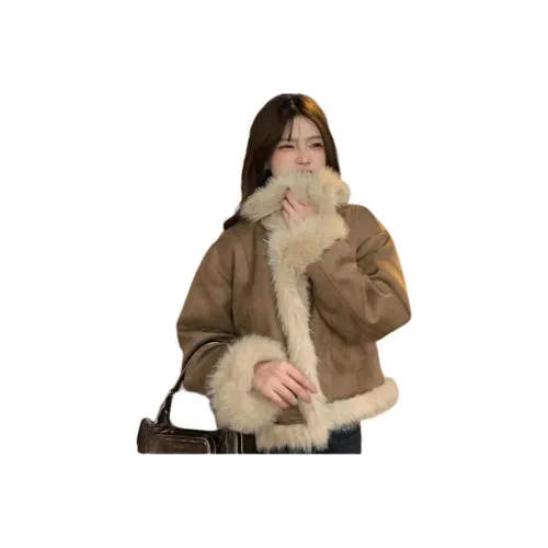 VINMUK Кофейный Коричневый Женский Короткий Пальто