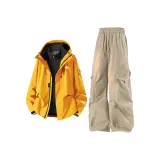 Комплект одежды (Желтая ветровка + Хаки штаны)