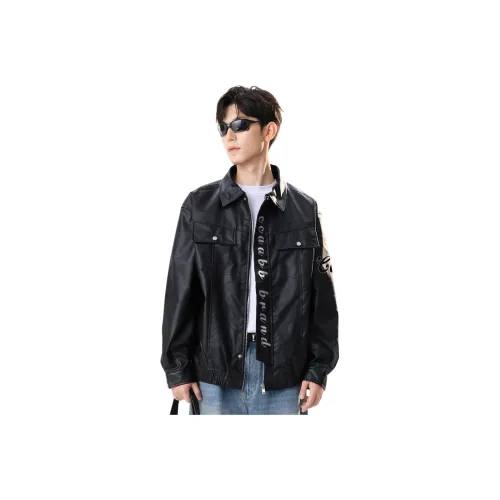 CCAABB Сумеречный черный Унисекс Кожаные куртки