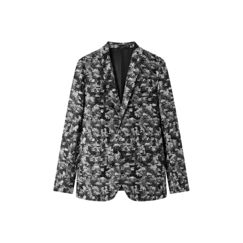 DILLO Черный Серый Буква Мужской Деловой Костюм