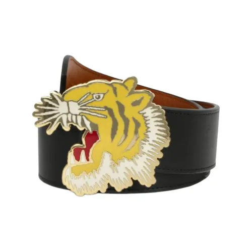 KENZO Телячья кожа Кожаные ремни Женские Черный коричневый 4CM