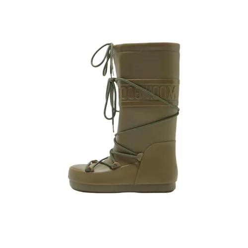 MOON BOOT Женские резиновые сапоги коричневый зеленый