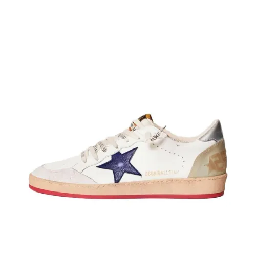Golden Goose Ball Star Low Топ Скейтборд Кроссовки Мужские Белые Синие Потертый