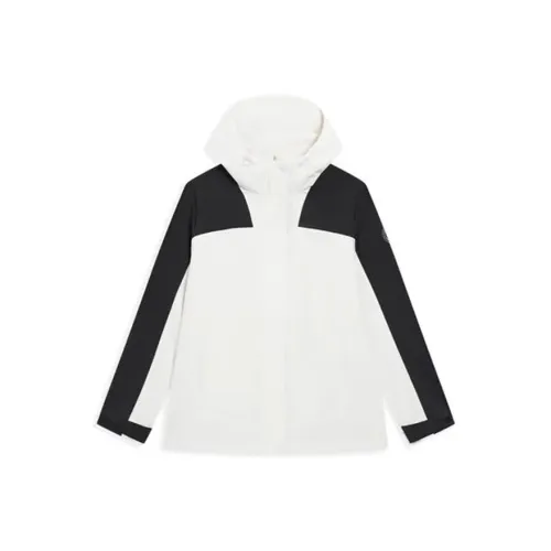 XTEP Поход Устойчивый к истиранию Термальная Ветровка Женская Хлопковая Белая Джет Черная