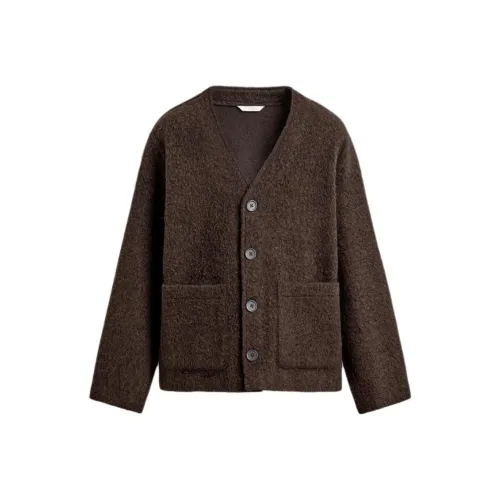 ZARA Темно-коричневый мужской трикотаж