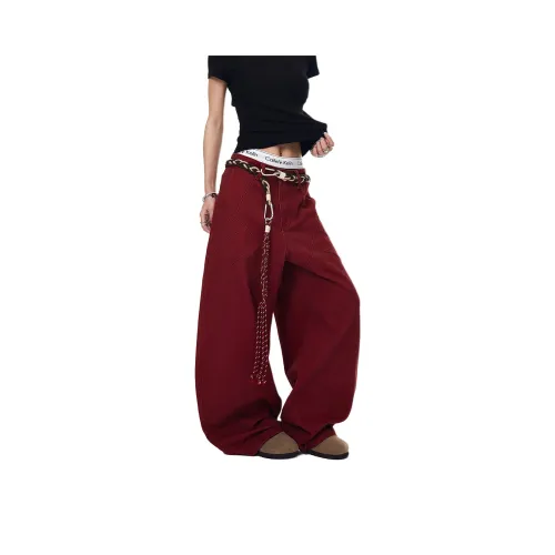 Pirkadat Red Unisex Casual Pants Pirkadat Красный Унисекс Повседневные Брюки