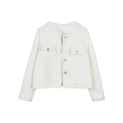 VINMUK Белый Женский Короткий Пальто