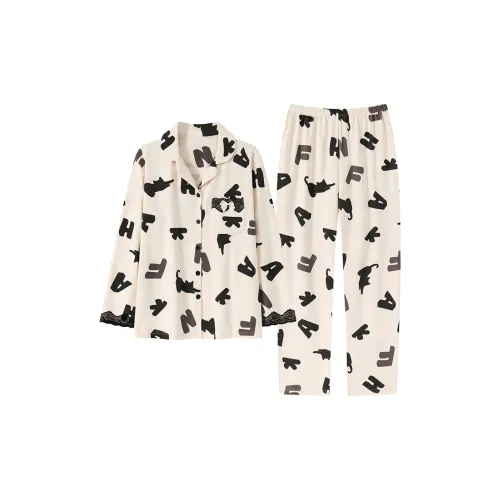 FENTENGCARE Абрикос Женские Пижамные Комплекты