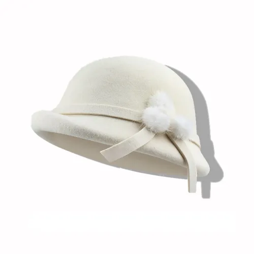 YOUWEI 100% Australian Wool Elegant Elegance Fashion Versatile Bucket Premium Feel Hat Women's YOUWEI 100% Австралийская шерсть Elegant Elegance Fashion Versatile Ведро Премиум Feel Шляпа Женская