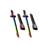 Многоцветный Плавный Свет Меч [Двойной Меч Одежда Наборы] Пламя Красный + Тусклый Звездный Серый