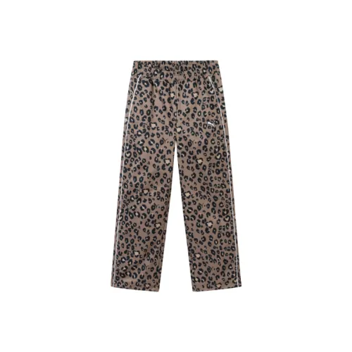 PUMA Sportstyle Series Кофейный цветочный тон 00350 Kids Вязаные тренировочные брюки