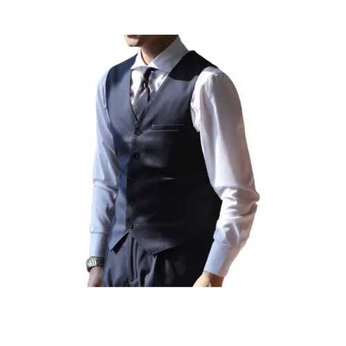 DAGEZIYUHEIMAO Темно-синий синий полосатый жилет мужской жилеты