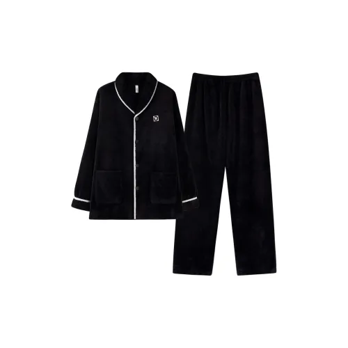 Qin Jing Пижамный комплект Мужской Черный