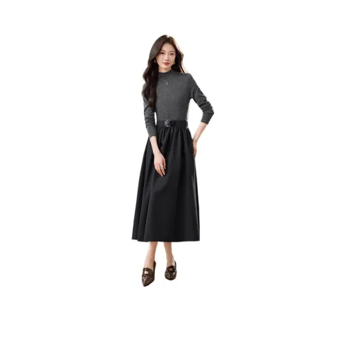 Kangaroo Длинное платье с длинными рукавами для женщин