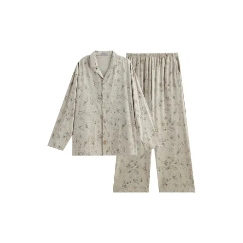 Same Language Пижамный комплект Мужской Абрикосовый цветок Herb