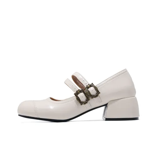 Yue Elsa Грубый каблук Туфли Мэри Джейн Женские