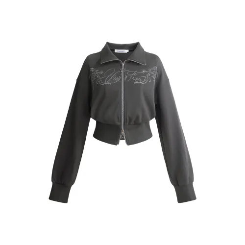 UNIFREE Cropped Coat Women's Dark Gray UNIFREE Укороченное пальто женское темно-серое