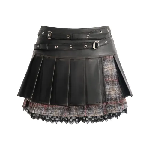 UNIFREE Повседневные короткие юбки Женские Черный с Slip