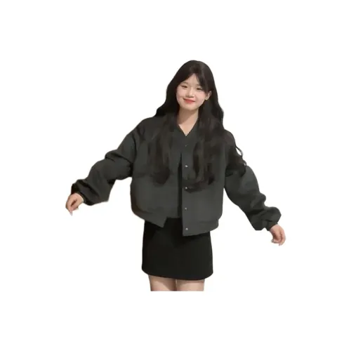 ЮЙЧЖАОЛИНЬ Темно-серый Женский Короткий Пальто