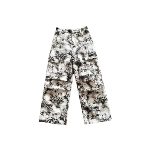 EROLE Белый Леопард С принтом Унисекс Карго Брюки