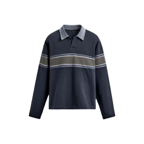 ZARA Глубокий морской синий Мужская рубашка поло