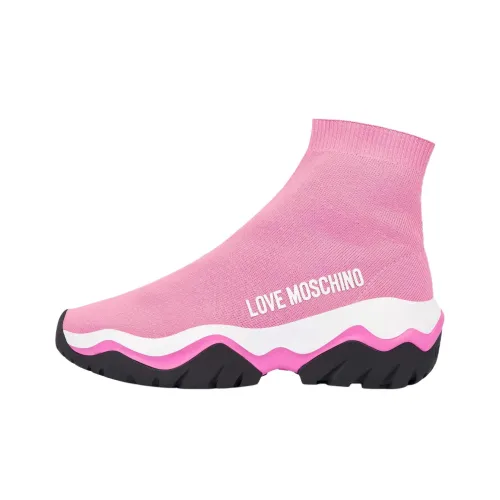 LOVE MOSCHINO Высокие кеды Повседневная обувь Женская Ярко-розовая