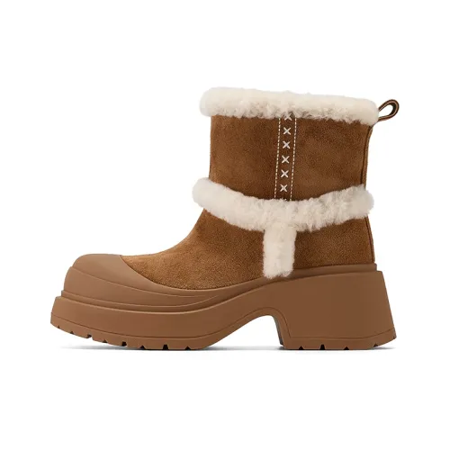 GG CC Искусственный мех Ботильоны Женские Коричневый