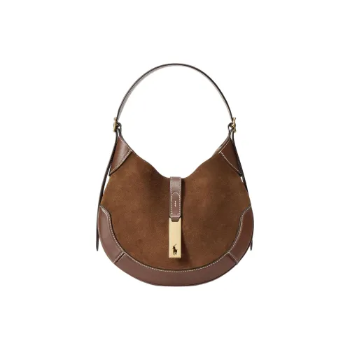 Polo Ralph Lauren Polo ID Замша Сумка через плечо Сумка на плечо Маленькая Женская Коричневая