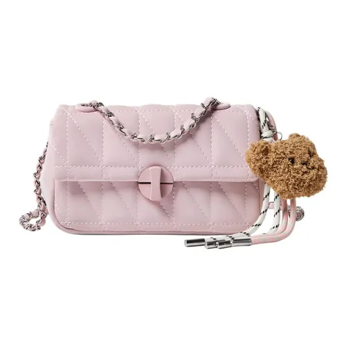 15 MINS Сумка через плечо из синтетической кожи женская розовая белая черная