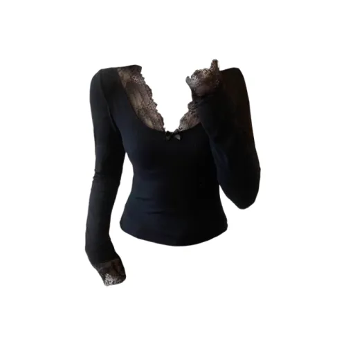 Wang Leshi Черные Женские T-рубашки