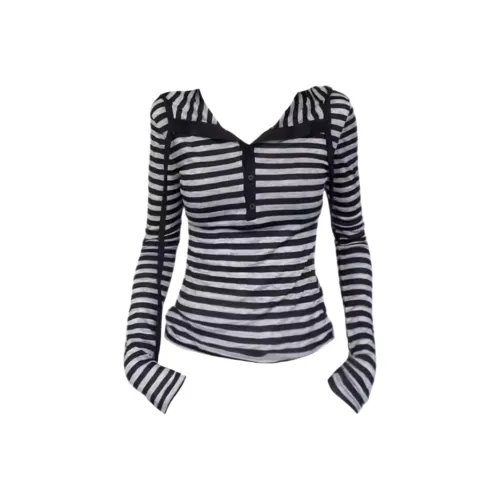 Wang Leshi Черные Женские T-рубашки