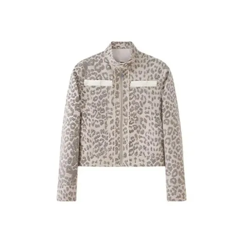 SNZX Абрикос Куртка с леопардовым принтом Женская Куртка
