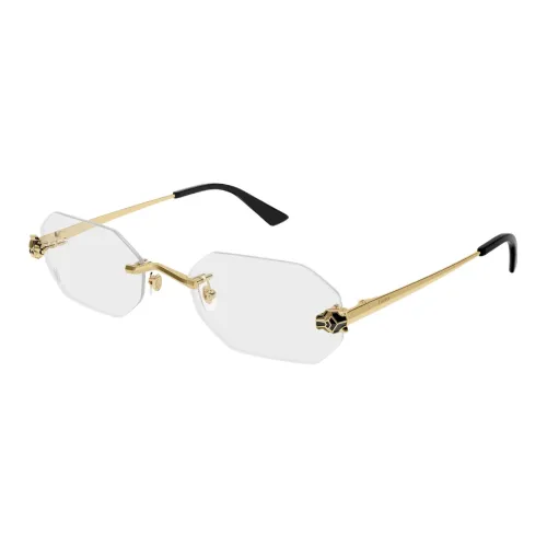 Cartier Металл Нерегулярная форма Оптические Очки Унисекс Золото