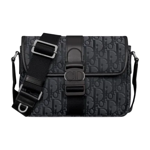 DIOR Хлопок Курьерская сумка Сумка через плечо Мужская Черная