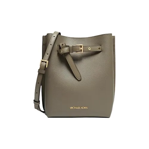 MICHAEL KORS Emilla Зернистая текстура кожа кожа ведрообразная сумка сумка через плечо маленькая женская цвет матча зеленый