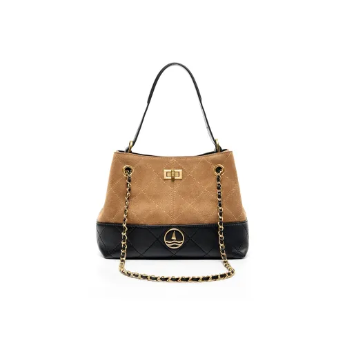 NAVIGARE Коровья кожа Стиль Майярд Модный Цветовой блок Коммутирование Обычный Женский Коричневый