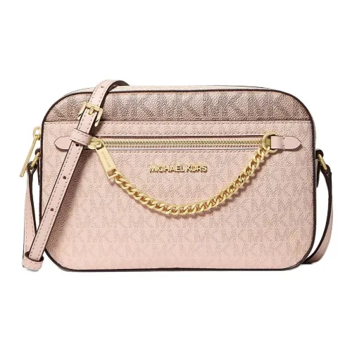 MICHAEL KORS Jet Set Покрытый холст Сумки через плечо Большой Женский Пудра Румяна