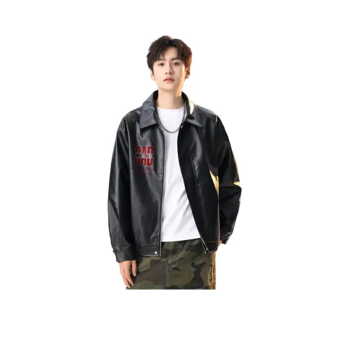 CCAABB Черный Унисекс Кожаные куртки