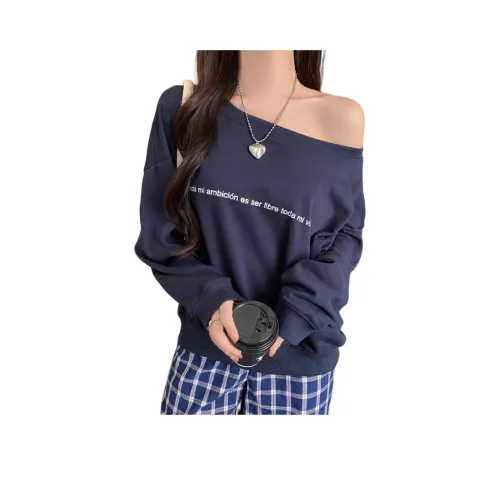YICHEN Темно-синий синий женский свитшот