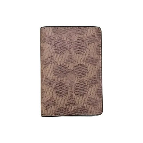 COACH Canvas Картхолдер Стандартный Мужской Коричневый и Черный