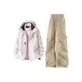 3-в-1 Комплект одежды (Розовая ветровка + Хаки штаны)