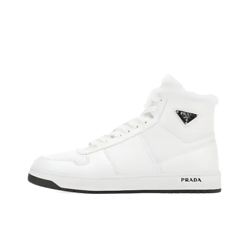PRADA Высокие Топы Стильные Скейтбординг Мужские Белые