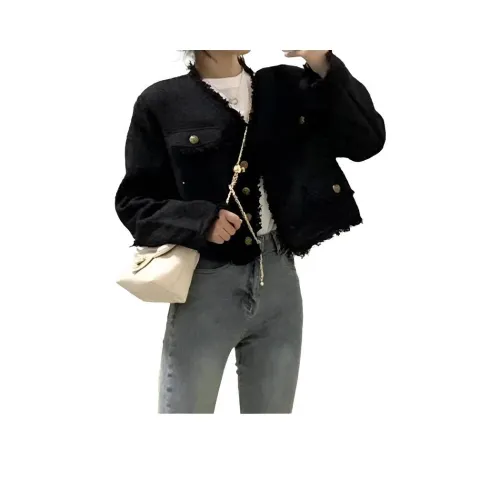 ЮЙЧЖАОЛИНЬ Черное Женское Короткое Пальто