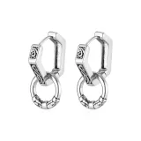 Серьги-кольца с узором "Облако" в шестигранной форме (1 пара)