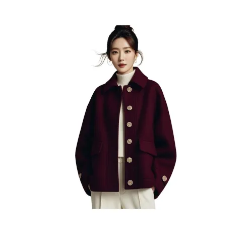 ЮЙЧЖАОЛИНЬ Красный Женское Короткое Пальто