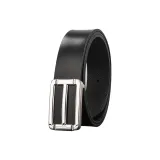 День-образный H Серебряный Пряжка + [Плетение без рисунка] Черный ремешок