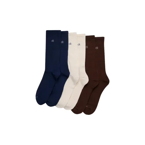 Calvin Klein 6 пар Синий 2+Экрю 2+Коричневый 2 Мужские носки MID до икры