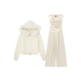 Экрю Пальто + Экрю Комбинезон + Экрю Брюки